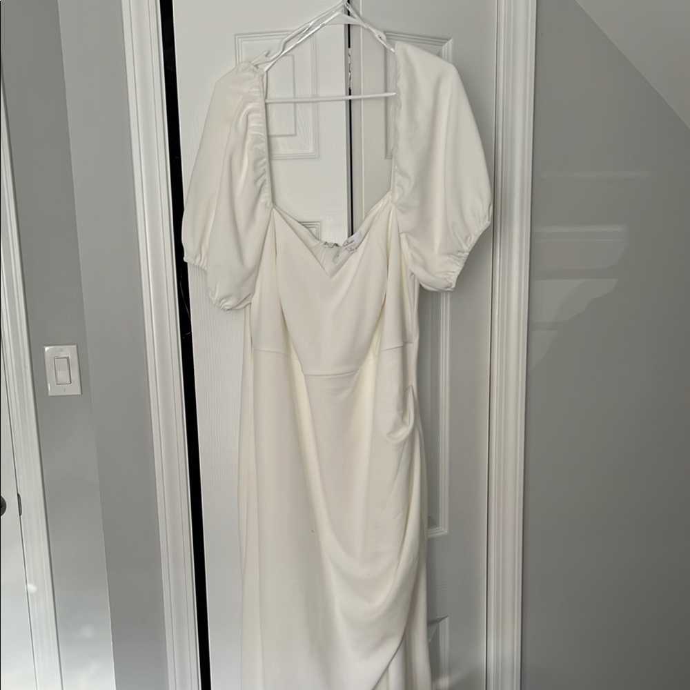 Lulu's White Long Sleeve Dress